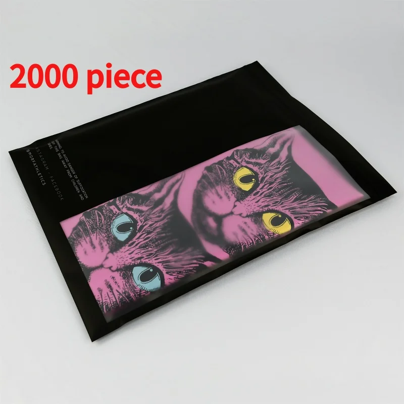 20 00piece.Custom.Custom black zip bags zip lock plastic bag with window frosted biodegradable logo clothes