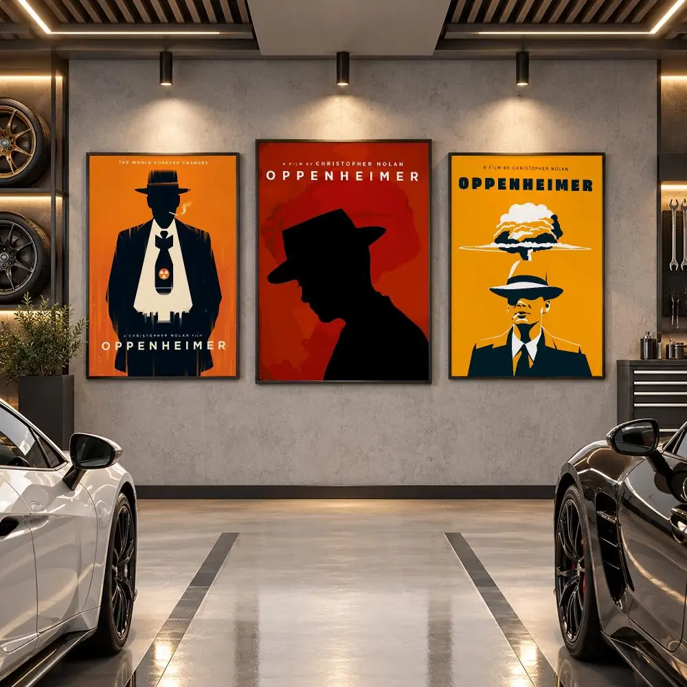 Movie O-Oppenheimer Poster Wall Art Sticker For Living Room Bedroom Bar Home Decor Mural Painting Decoration