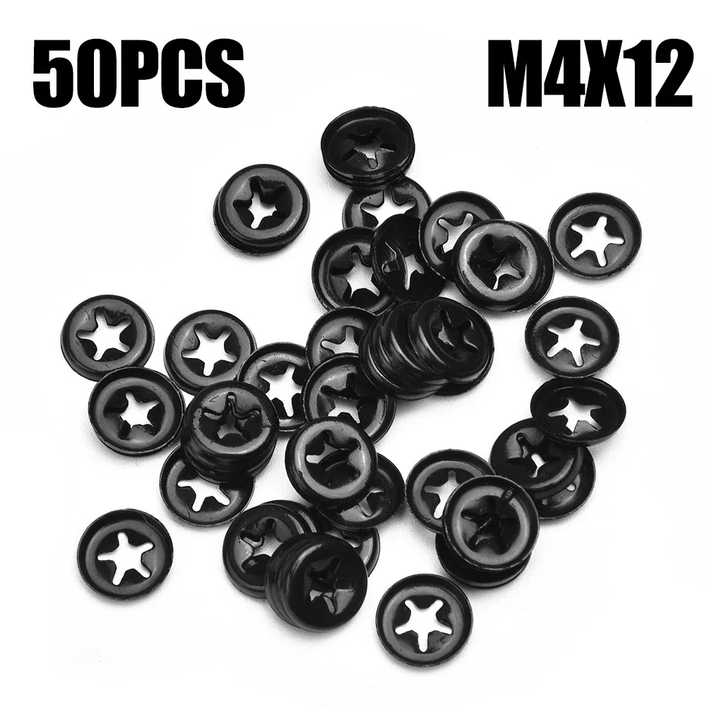 Locking Washers Clip Washer Clip Fastener 50PCS Flanged Bearing Clips Hardware Tool Steel Shaft Clamps High Quality