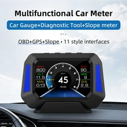 P21 Car HUD 4x4 inclinometro OBD + GPS + misuratore di pendenza HUD Gradient GPS sistema di veicoli fuoristrada in tempo reale tachimetro accessori Auto