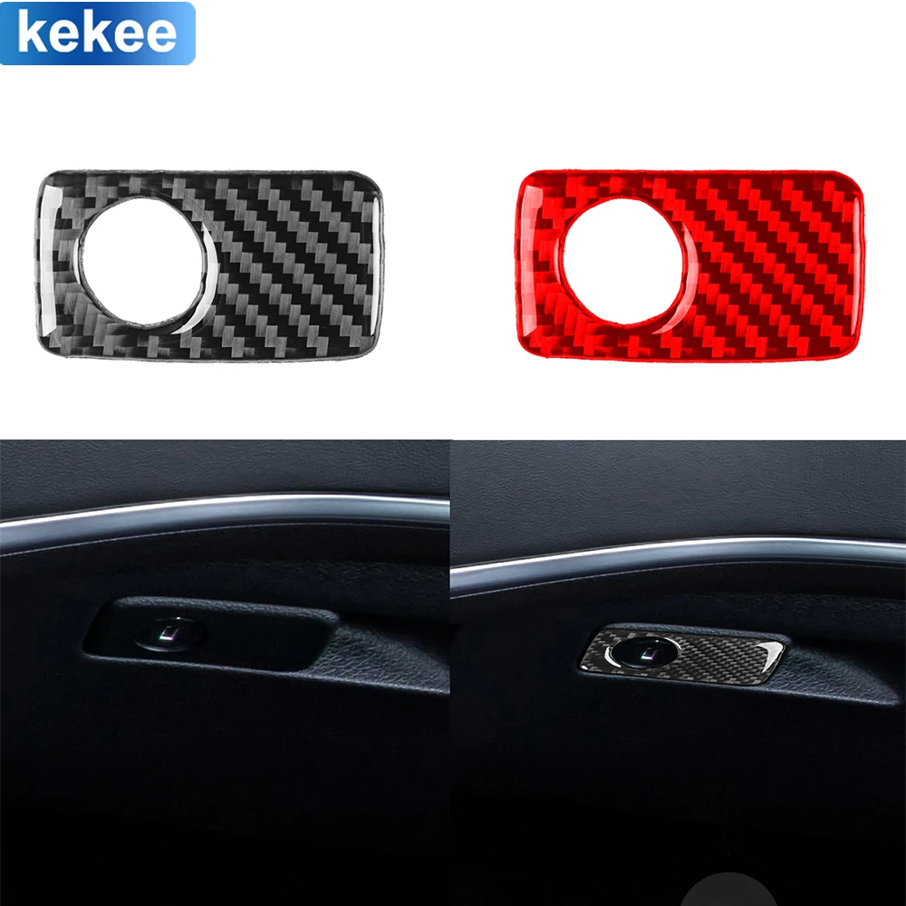 For Kia Stinger 2019 2020 2021 2022 2023 Glove Box Trim Panel Cover Trim Real Carbon Fiber Stickers Car Interior Accessories