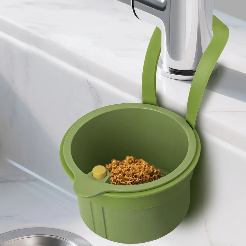 

Creative Sink Hanging Plastic Strainer Basket Openable Bottom Cover Detachable Kitchen Garbage Filter Quickly Drain