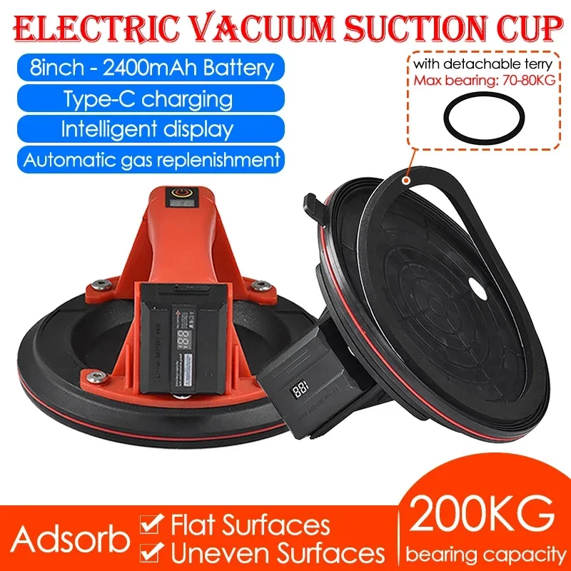 

Electric Vacuum Suction Cup Granite Ceramic Tile Heavy-Duty Vacuum Suckers Automatic Air Replenishment Hand-Held Glass Lifter