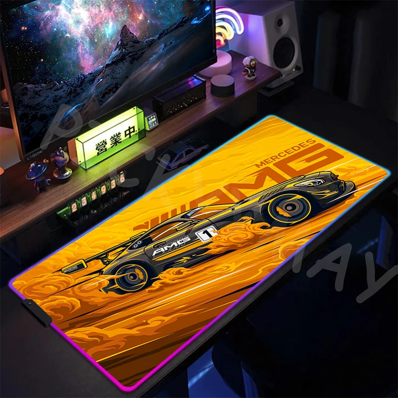 

Car Design Large RGB Mouse Pad 40x90cm Gaming Mousepad LED Mouse Mat Gamer Mousepads Luminous Table Mats Desk Pads With Backlit