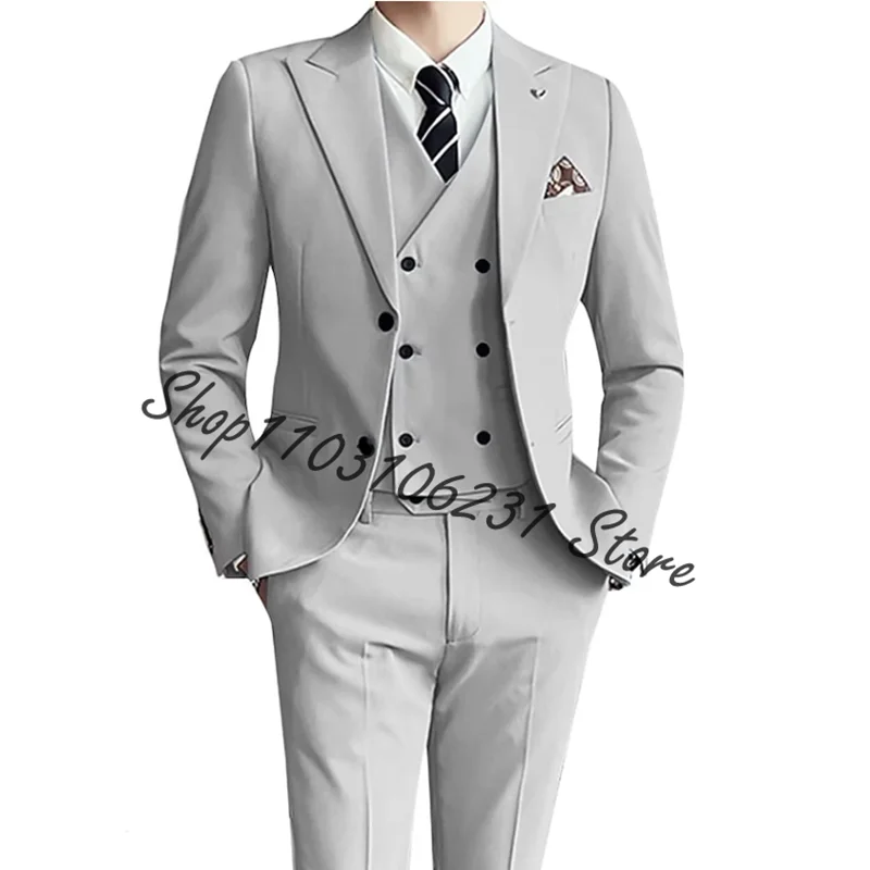 Men's Fashion Suits 3 Pieces Slim Fit Tuxedos for Wedding Prom Blazer Wedding Suits for Men Groom Tuxedos Trajes De Hombre