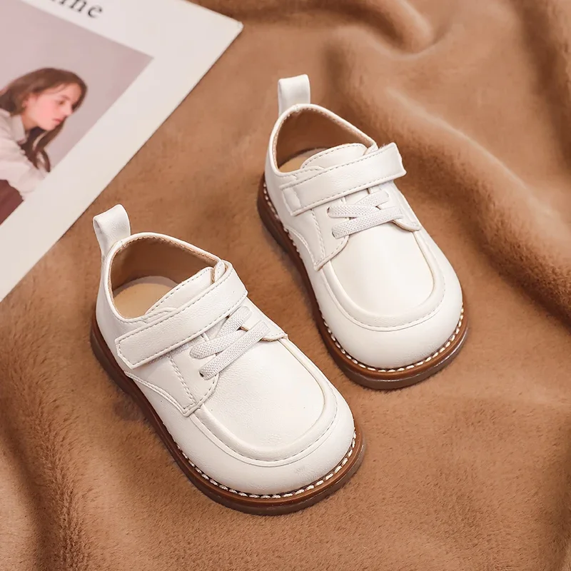 Baby Boys Girls Leather Shoes Spring Autumn Soft Sole Anti-slip Kids Toddler Shoes British Style Children Birthday Party Shoes