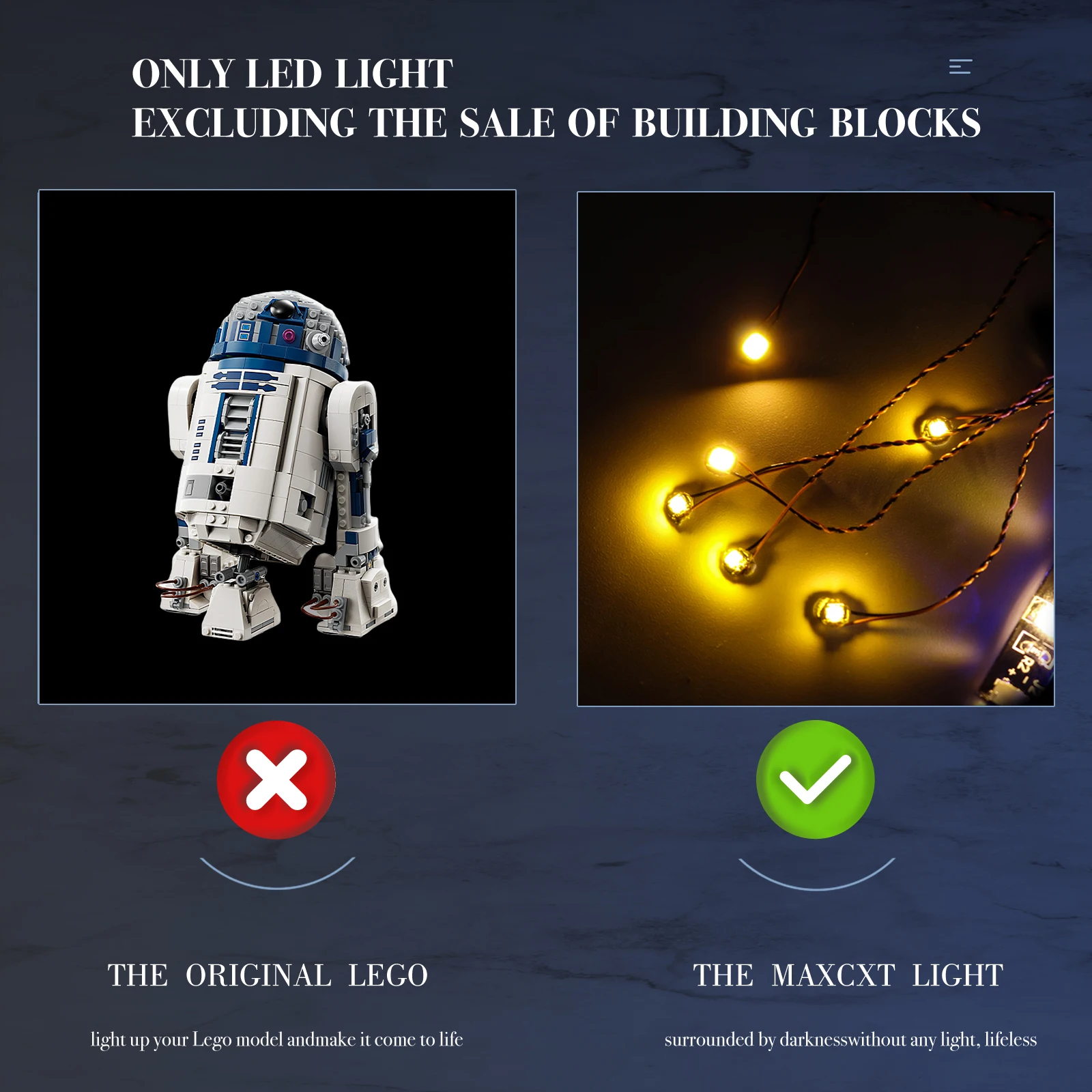 (Not the Building Blocks) 5v LED Light For Lego Star Wars 75379 R2-D2 Droid Light Up your Model Decorative Lamp