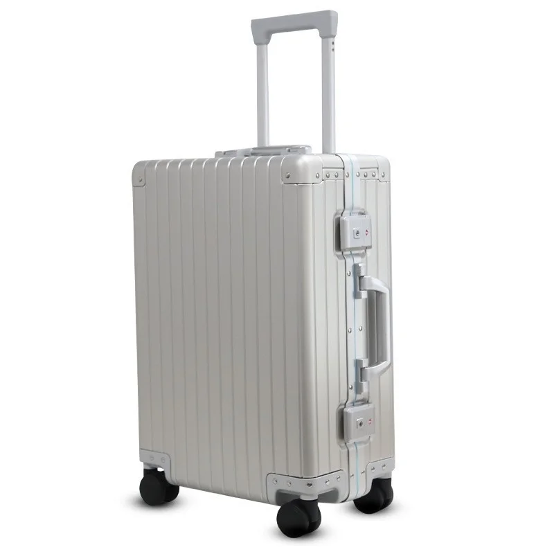 Trendy advanced aluminum alloy rolling luggage, unisex business travel case, 20 inch