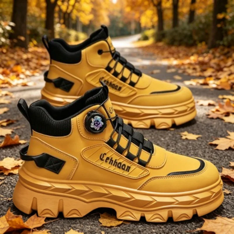

Men's Casual Outdoor Boots Thick Bottom Heightening Anti-slip Spring Autumn Seasonal New Style Leisure Sports Trendy S.