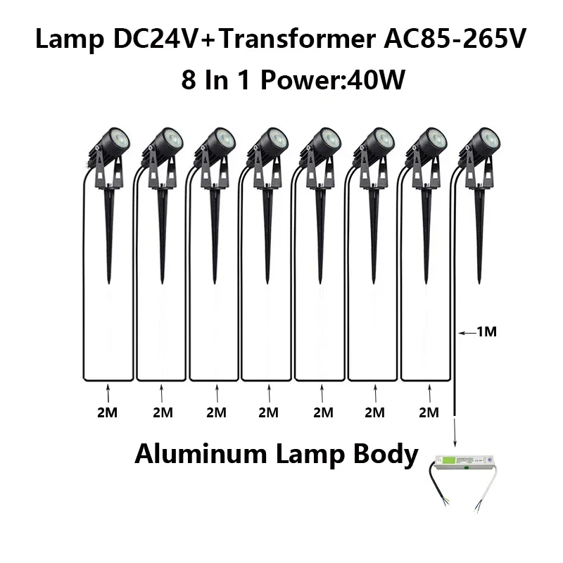 

4/6/8/10 Pack Led Garden Light Lawn Light Ip65 Garden Decoration DC24V To 110V220V 40W20W Landscape Light Spotligh