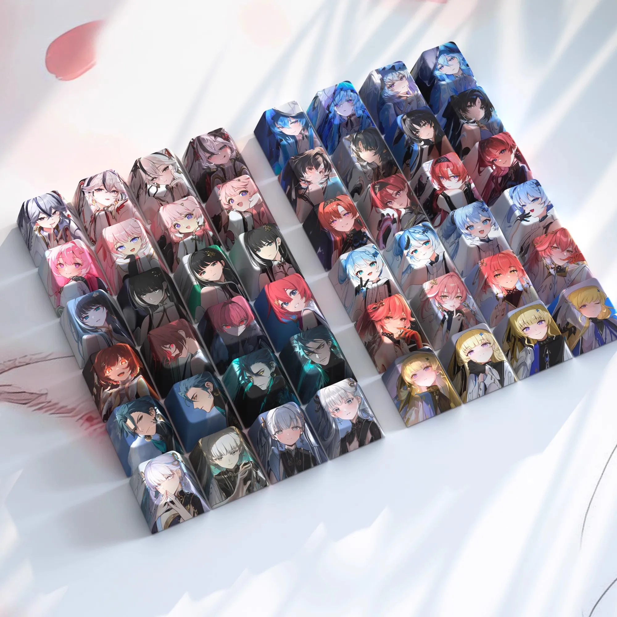 4 Keys/set Wuthering Waves Keycaps PBT Dye Subbed Key Caps Cherry Profile Anime Cartoon Gaming Keycap For MX Switch Keyboard