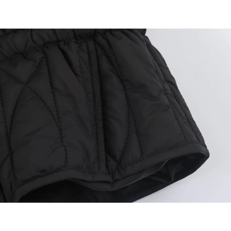 Damen-Freizeitjacke aus Baumwolle in Unifarbe mit Stehkragen, einzigartigem Designer-Look, Kordelzug in der Taille, lockerer Schnitt, Damen-Reißverschluss-Oberbekleidung – Detail 12
