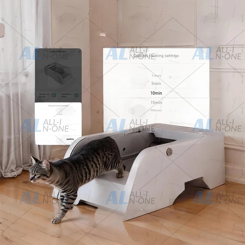 Upgrade automatic litter box open cat toilet with Wifi self-cleaning voice call application control, suitable for multiple cats