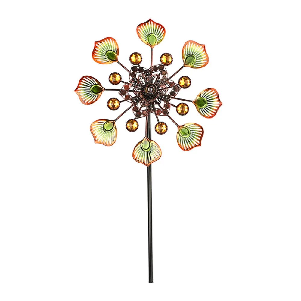 

Landscape Art Decoration Rotating Wind Collectors Rotator Removable Iron Art Windmill Spinner Durable Gardening Plug Lawn
