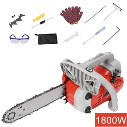 1800W Gasoline Logging Chainsaw Portable Single Handheld Saw Powerfull Mini Gasoline Saw Logging Chainsaw 25CC 15500RPM