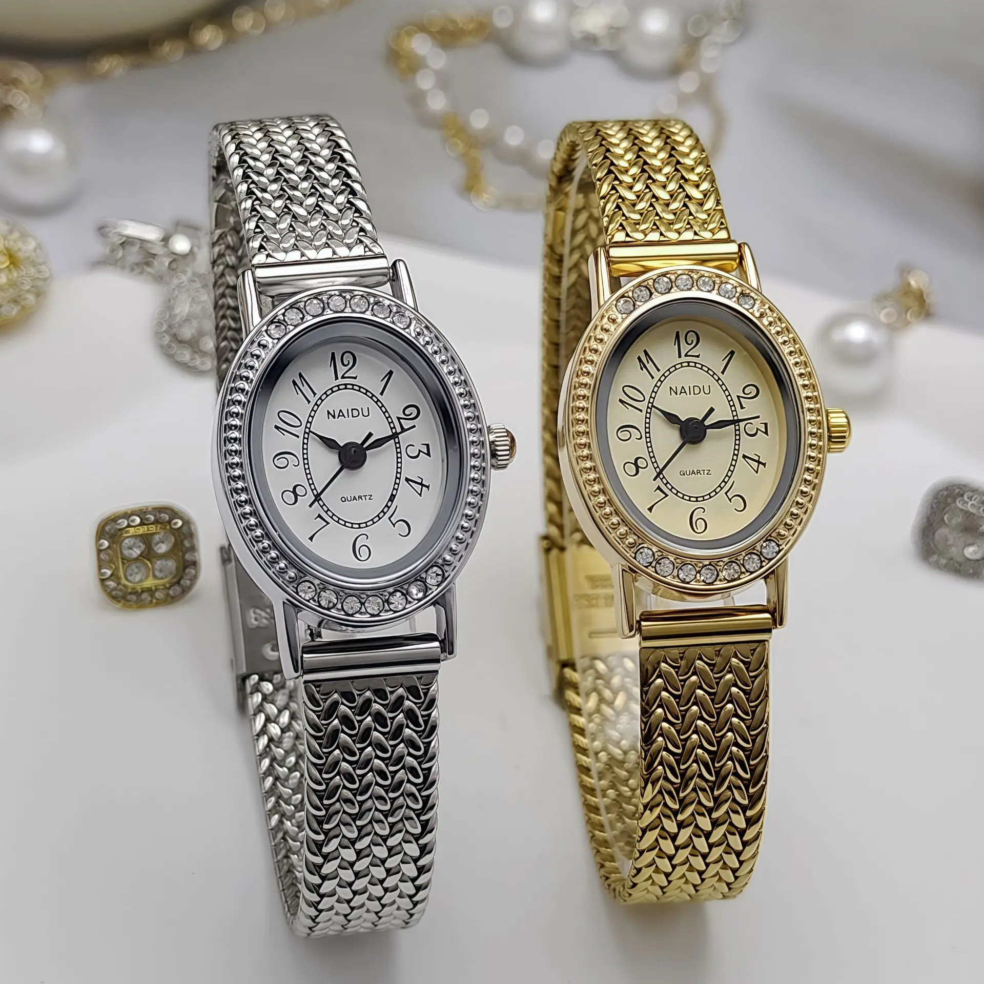 

Роскошные брендовые женские часы, винтажные элегантные маленькие овальные циферблаты, кварцевые наручные часы с кристаллами, женские часы, подарки Relogio Feminino