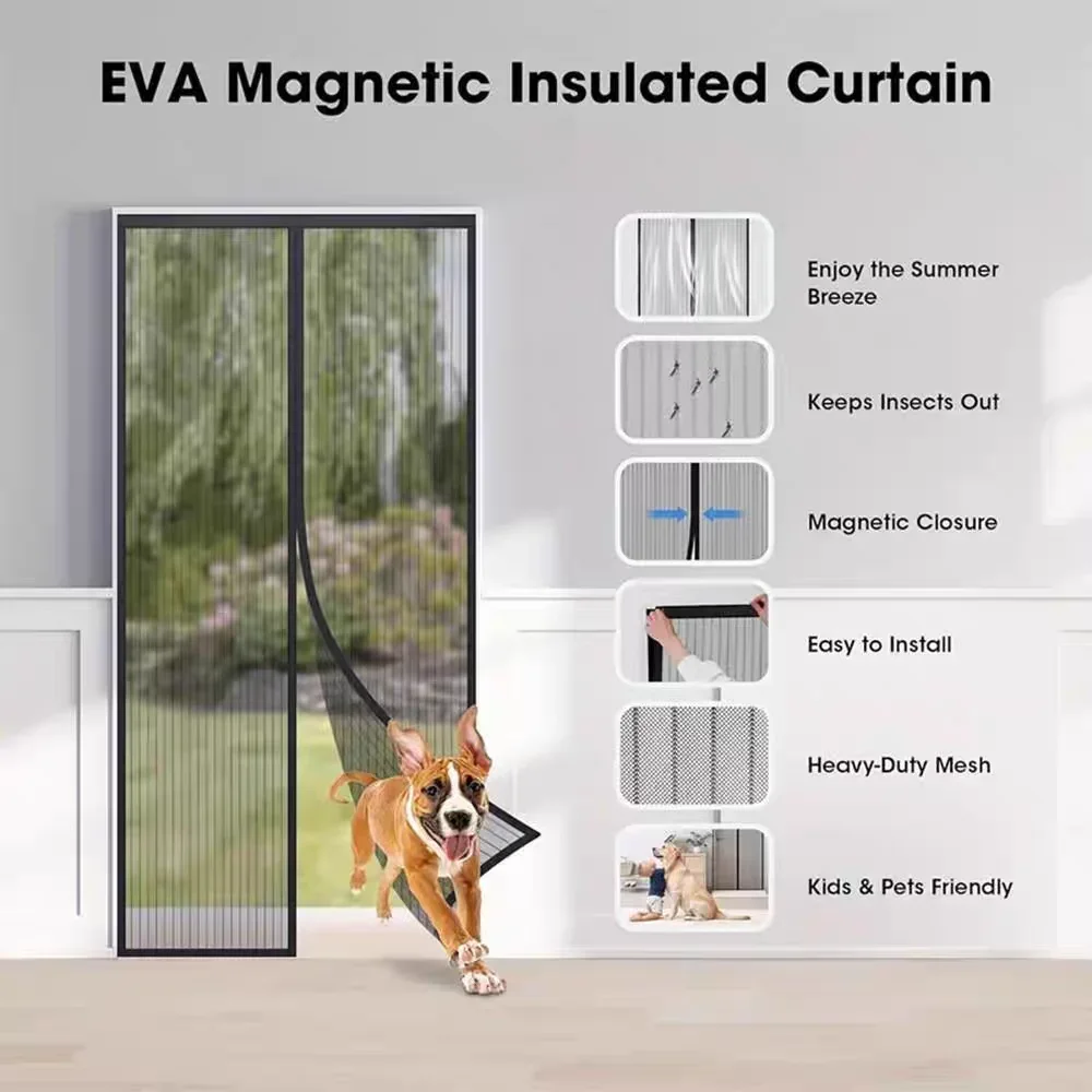 

New No Punching Magnetic Screen Door Curtain Anti Mosquito Insect Fly Bug Automatic Closing Household Ventilation Door Curtain