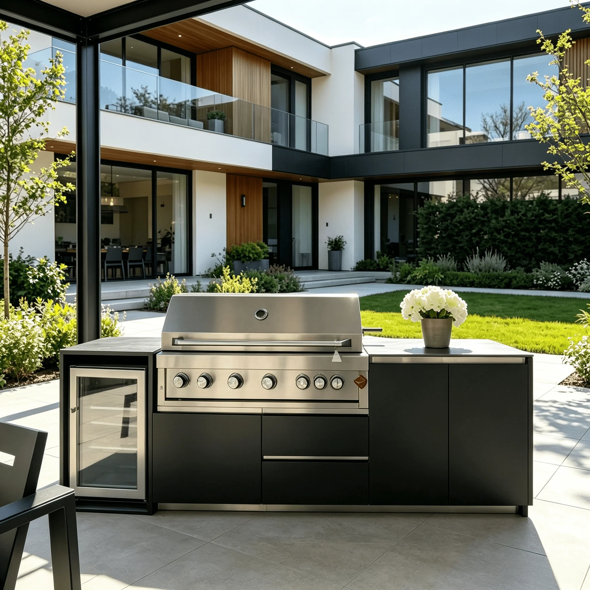 Modular Outdoor Kitchen Storage Cabinet-Weather-Resistant 304 Stainless Steel With Drawer Basket For BBQ Use