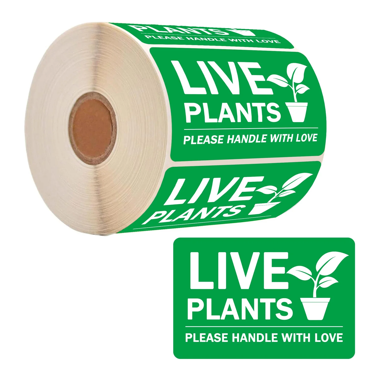 

Живые растения, пожалуйста, ручка с любовью, наклейки 2 х 3 дюйма - флуоресцентные хрупкие наклейки для доставки ящика