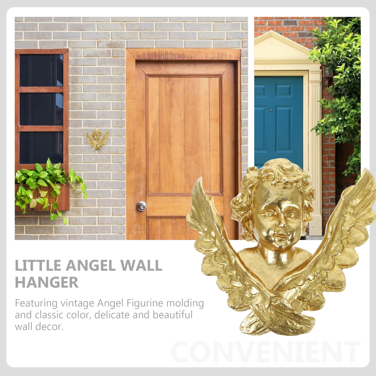 

Vintage Angel Wall Decor Resin Ornament Classic Color Exquisite Craft Home Office Restaurant Wall Hanging Decoration