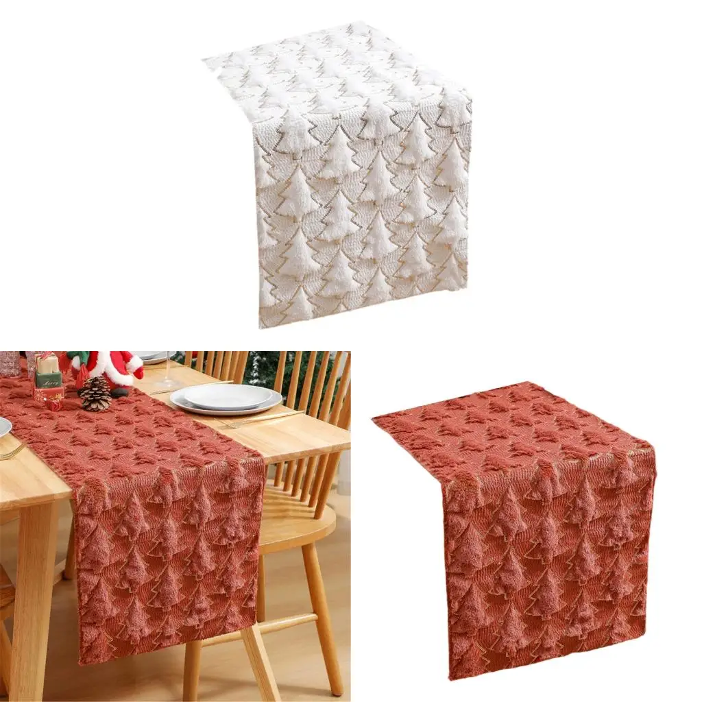 Plush Embroidered Christmas Table Cover Festival Dining Decoration