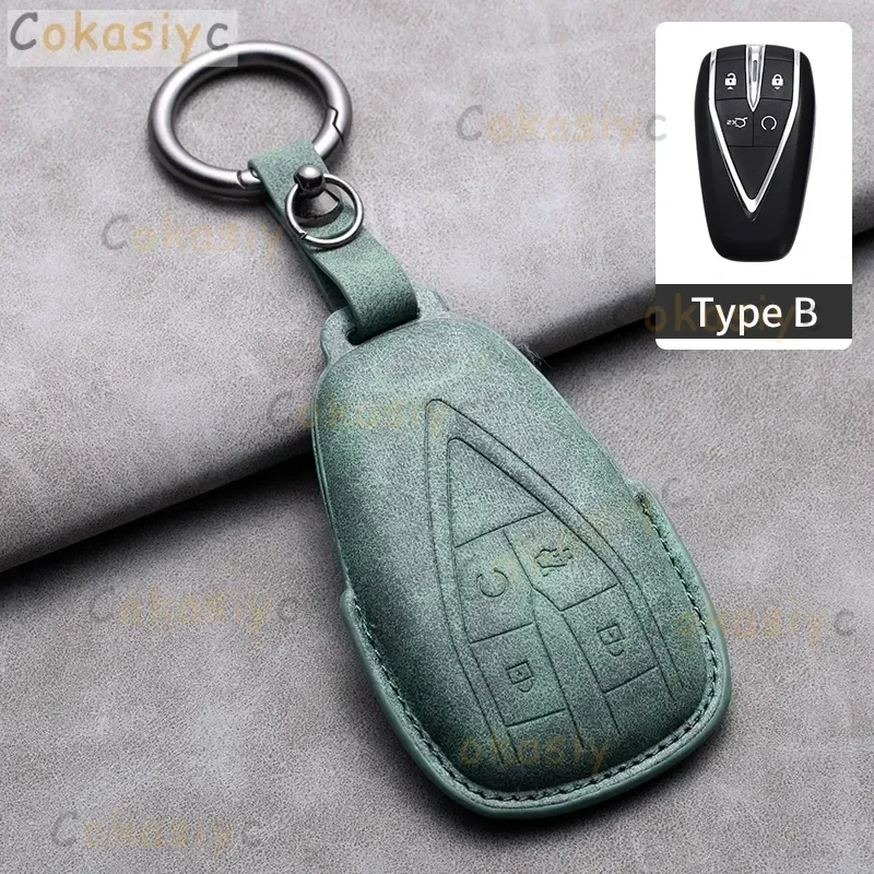 حافظة مفاتيح السيارة الجلدية فوب لـ Changan CS35PLUS CS35 Plus CS55 PLUS CS75 PLUS Eado UNI-T UNI K Oushang X5 X7 EV 2019-2022
