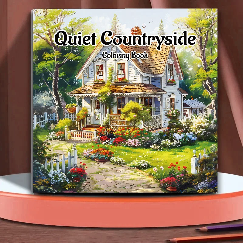 

Quiet Countryside Coloring Book 20 Page House Landscape Adult Picture Book Kill Time Relaxing Art Doodle Painting Drawing