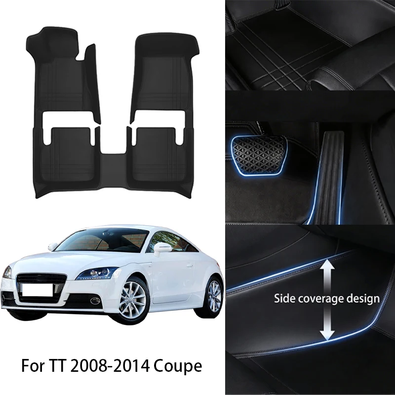 

Комплект автомобильных ковриков из искусственной кожи на заказ для Audi TT Coupe Roadster 2008, 2011, 2014, 2018. Роскошный полный комплект аксессуаров для интерьера автомобиля.