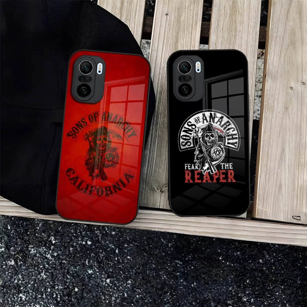 Funda de teléfono Sons Of Anarchy Eua Tv para Redmi 12c 13c 12 13 Note 13 Pro Plus 11 12 Pro 10 11s 12s, cubierta de vidrio templado