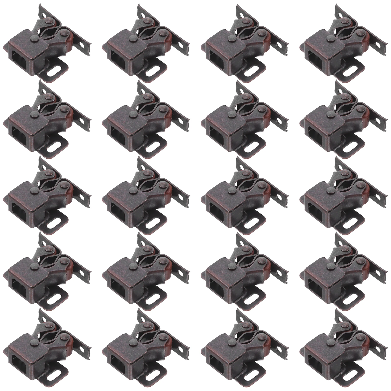 

20Pcs Double Roller Spring Latch For Cabinet Doors Quiet Push Close Latch Metal Catch For Kitchen Bathroom Office Cabinet