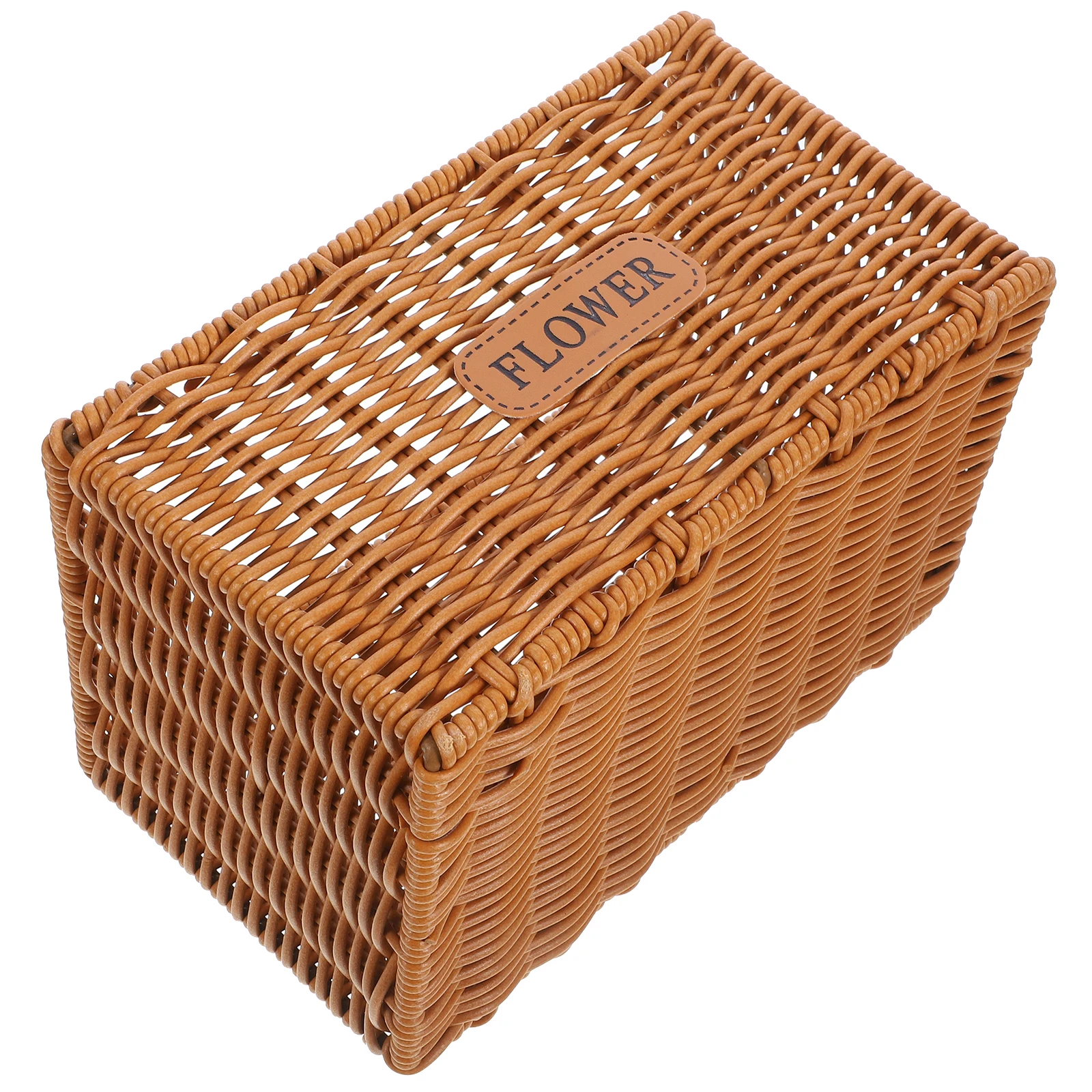 

Imitation Rattan Storage Basket Woven Planter Baskets for Indoor Plants Decorative Flower Multi Purpose Saving Space Fits Modern