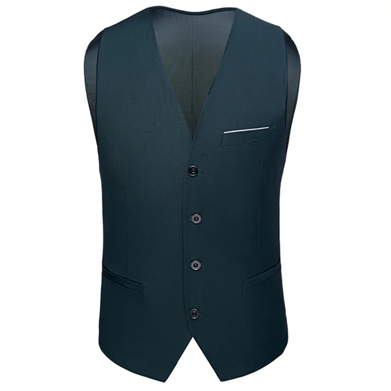 

Men Business Gentleman V Neck Slim Fit Groomsman Waiter Vest / High-quality Urban Slim Solid Color Suit Waistcoat