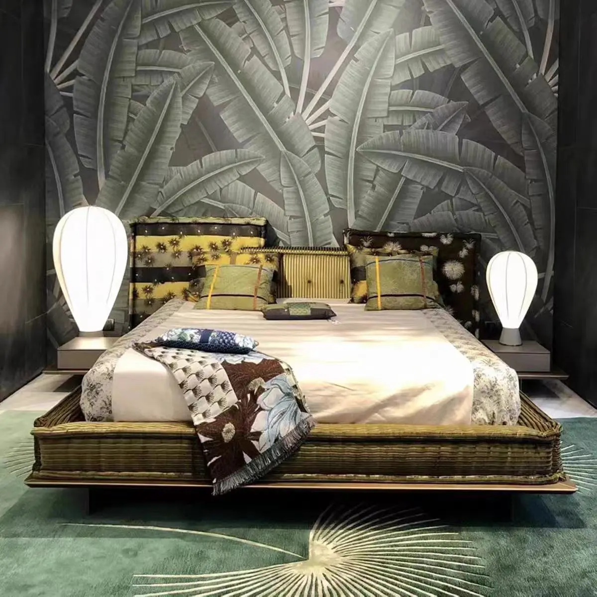 Color fabric bed double bed designer master bedroom soft bed