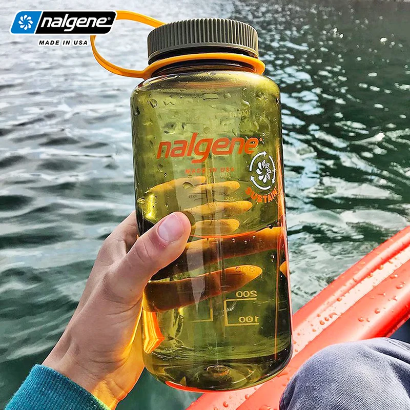 Botella de Agua Nalgene de 500 ml y 1 litro, Boca Ancha, Resistente a Impactos y Fugas, para Senderismo, Camping, Ciclismo, Escuela, Viajes, Deportes al Aire Libre