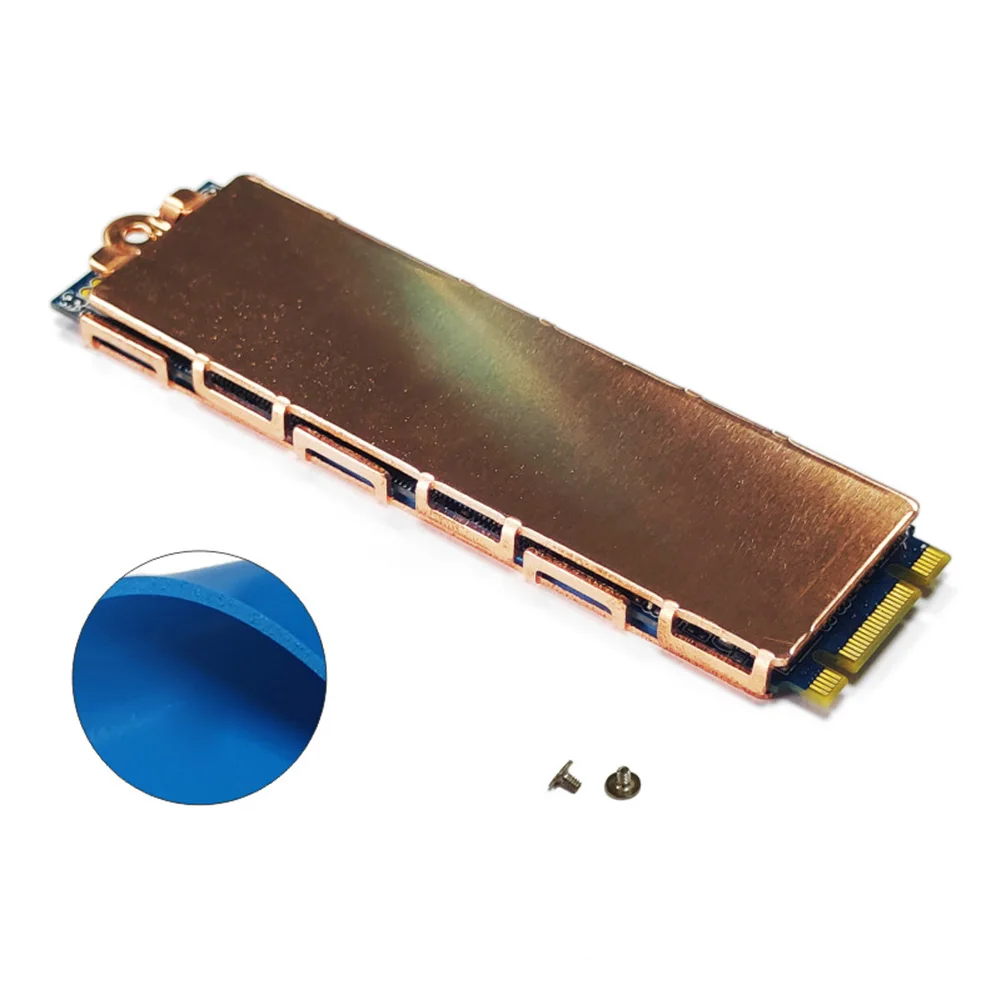 

Copper SSD Cooling Heat Sink with Thermal Silicone Pad Metal Solid State Hard Disk Cooler Single/Double Sided Laptop Accessories