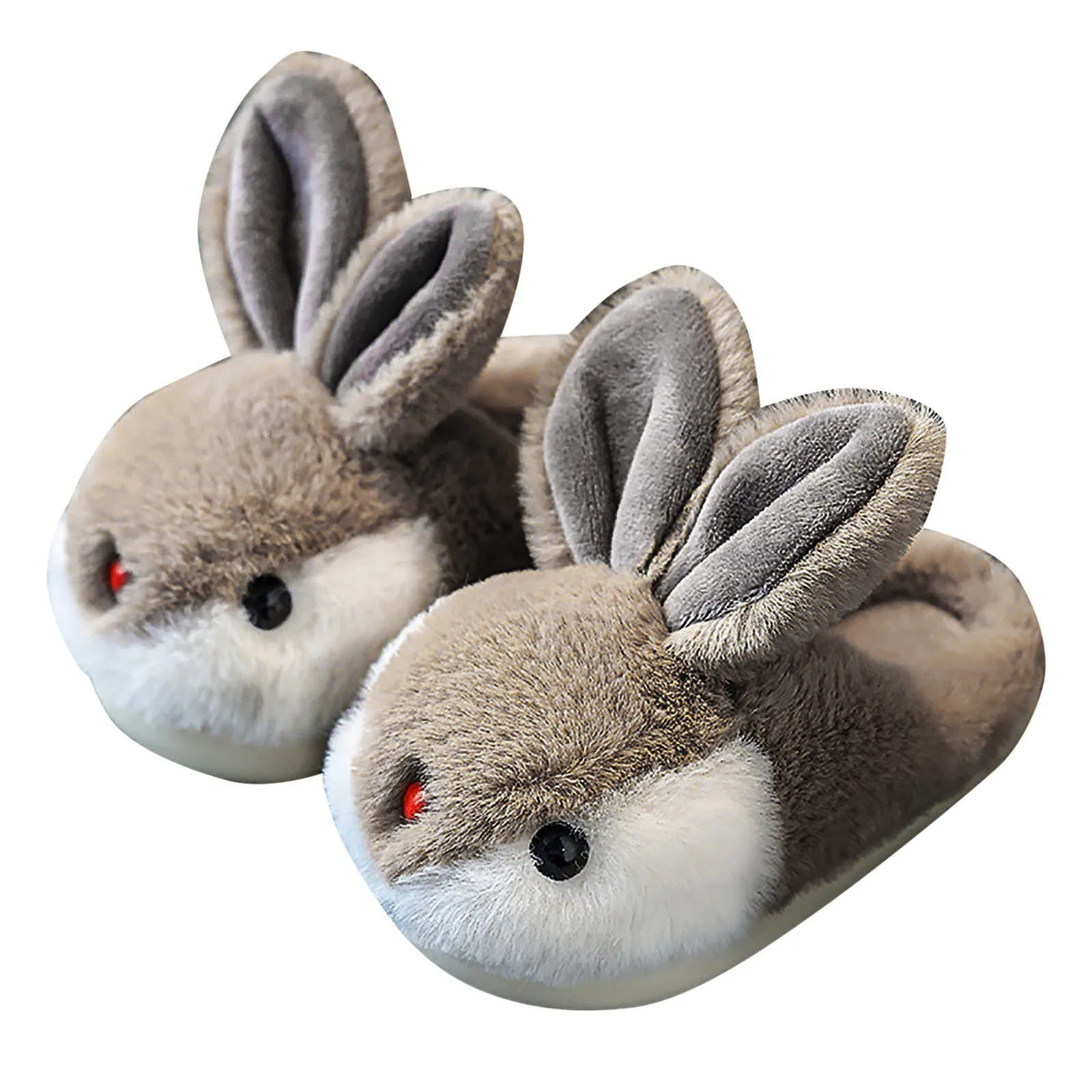 Winter Children\'s Cotton Slippers Warm Winter Non-slip Cartoon Cute Rabbit Boys And Girls Soft Sole Home Kids Plush Animals Slip