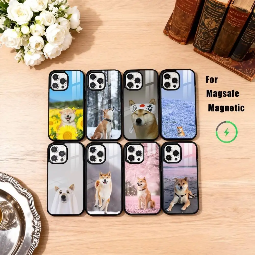 

Cute S-Shiba Inu Phone Case For iPhone17,16,15,14,13,12,11 Plus,Pro Max Magnetic For Magsafe Wireless Charging
