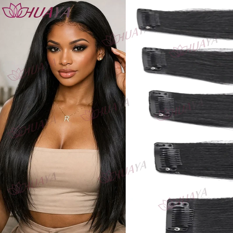Synthetic 24-inch BB clip-in hair extensions,5 pieces per set, one clip per piece, seamless hairpieces.Easy and comfortable to w