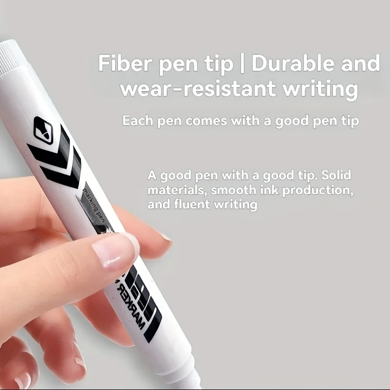 White Markers/Pack of 8/Ideal for Calligraphy, Labels, Office and Art Supplies, Project Pens