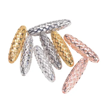 Perles ovales en laiton, maille creuse, métal or/argent, 5x11mm, 5x15mm, 5x19mm, 10 pièces