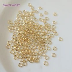 Multi Size 14K/18K Gold Plated Open Jump Ring Connecting Rings For Jewelry Making Supplies Brass Split Rings Jewelry Accessories