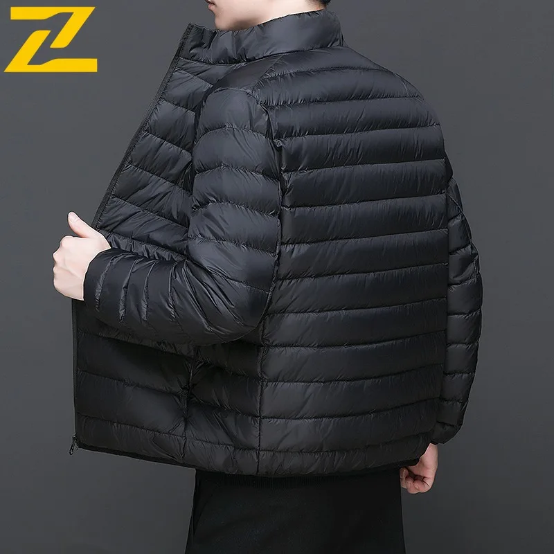 COMXZ Premium Down Jacket Men 2025 Business Casual Stand Collar Lightweight Parka Office Travel Fashion Comfort Winter Wear