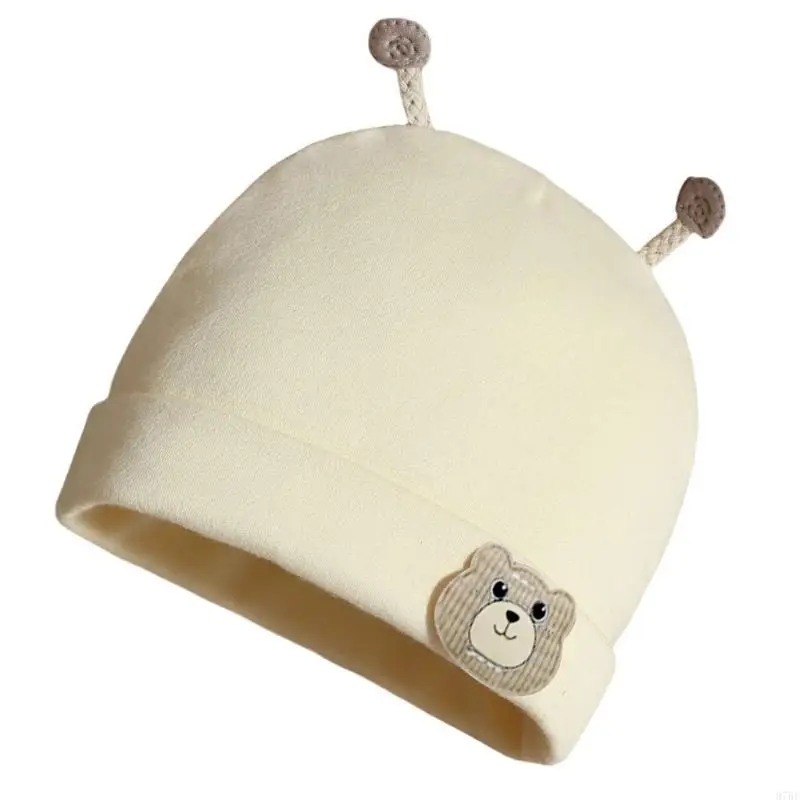 97BE Lovely Baby Hat 2-Layer Breathable Newborns Fetal Caps Fashionable Bonnet Comfortable Headwear for 0 to 3 Month Infant