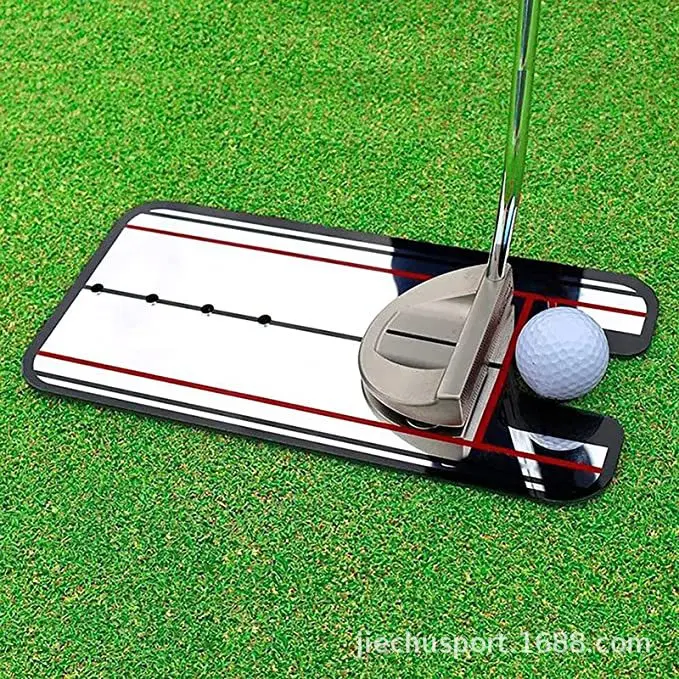Golf Putting Alignment Mirror Swing Practice Aid Posture Corrector Golf Training Hitting Mat