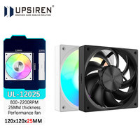 UPSIREN UL-12025 12CM 12V 4PIN PWM/5V 3PIN ARGB chassis cooling fans 25MM thickness 800-2200RPM performance fan Black/White
