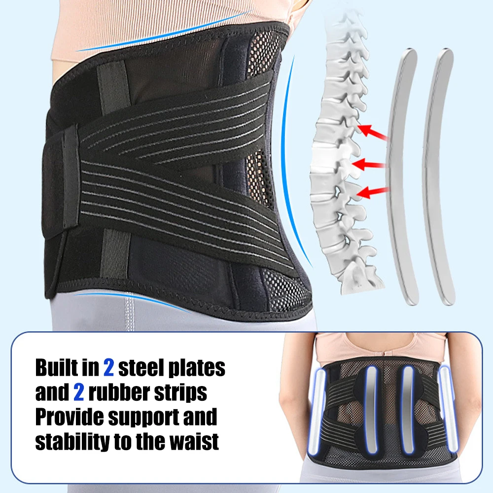 1PCS Back Support Brace, Adjustable Lumbar Support for Pain Relief of Back/Lumbar/Waist, Waist Wrap for Injury, Herniated Disc