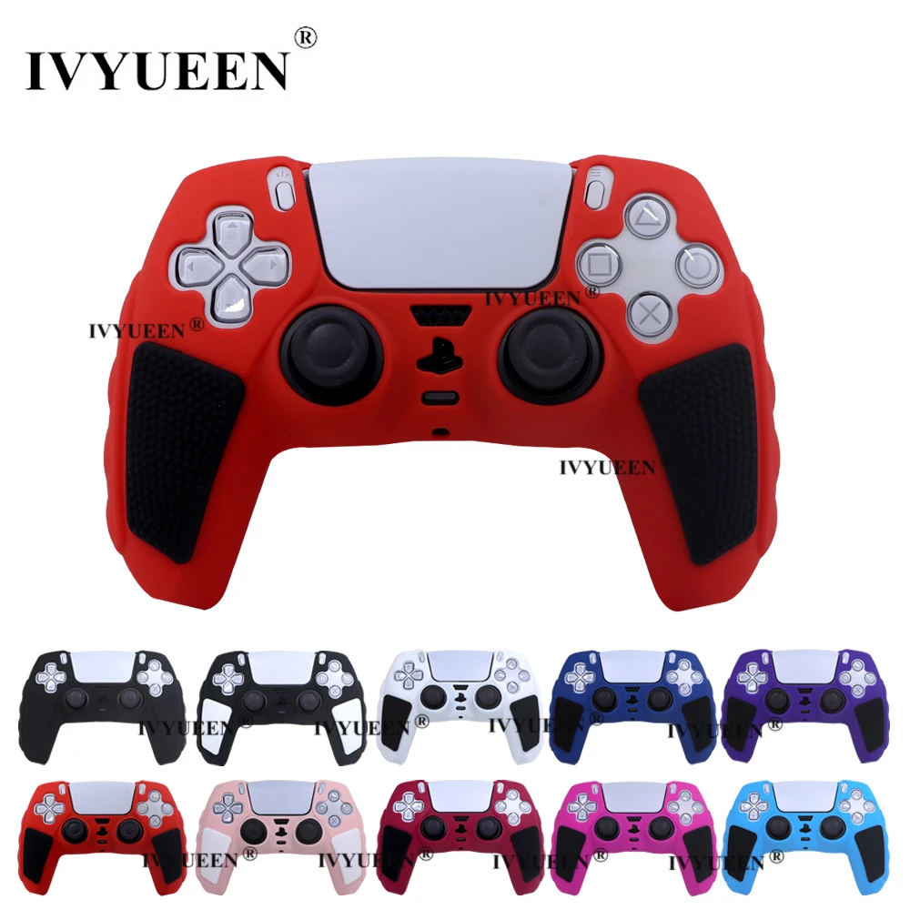 IVYUEEN for PlayStation 5 PS5 Controller Rubber Case Protector Extra Thick Silicone Skin Suit for DualSense Original Charger