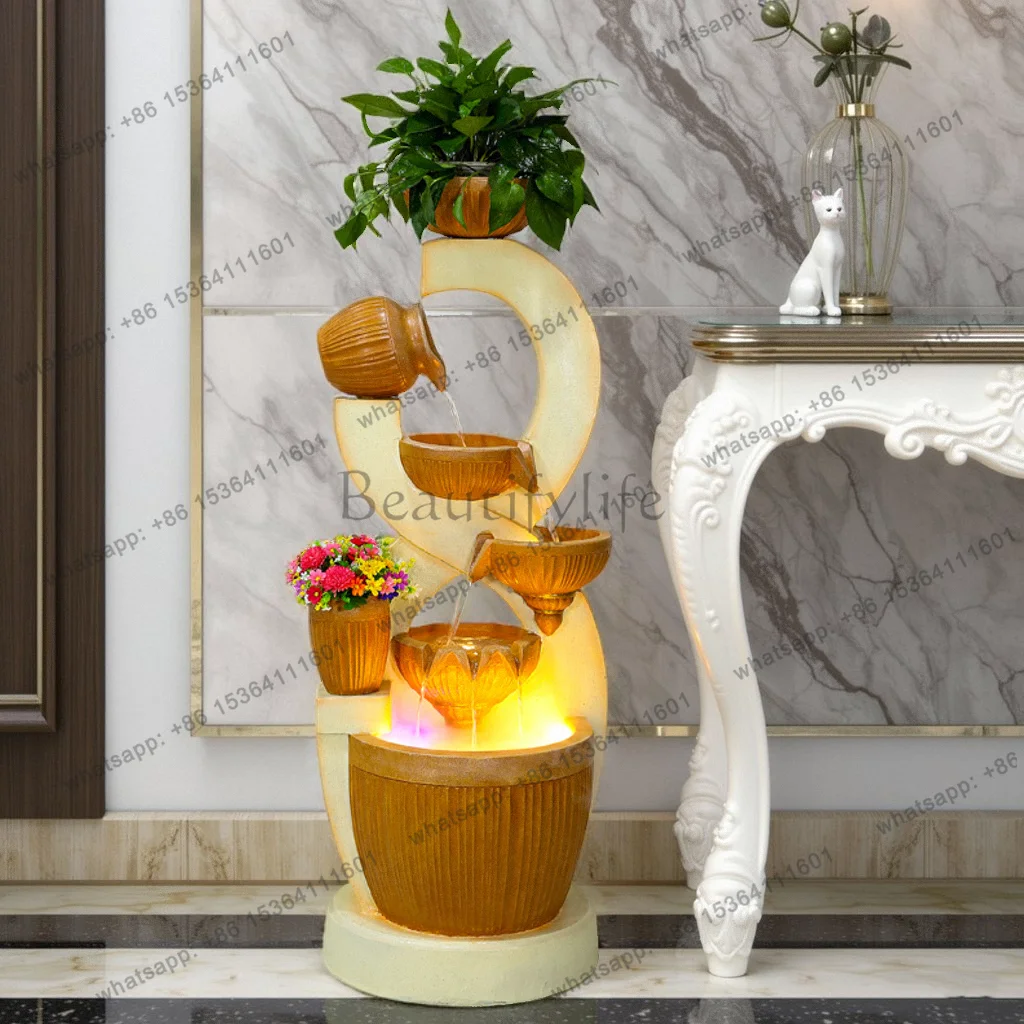 Modern light luxury simple flowing water floor ornaments circulating water to attract wealth decorations