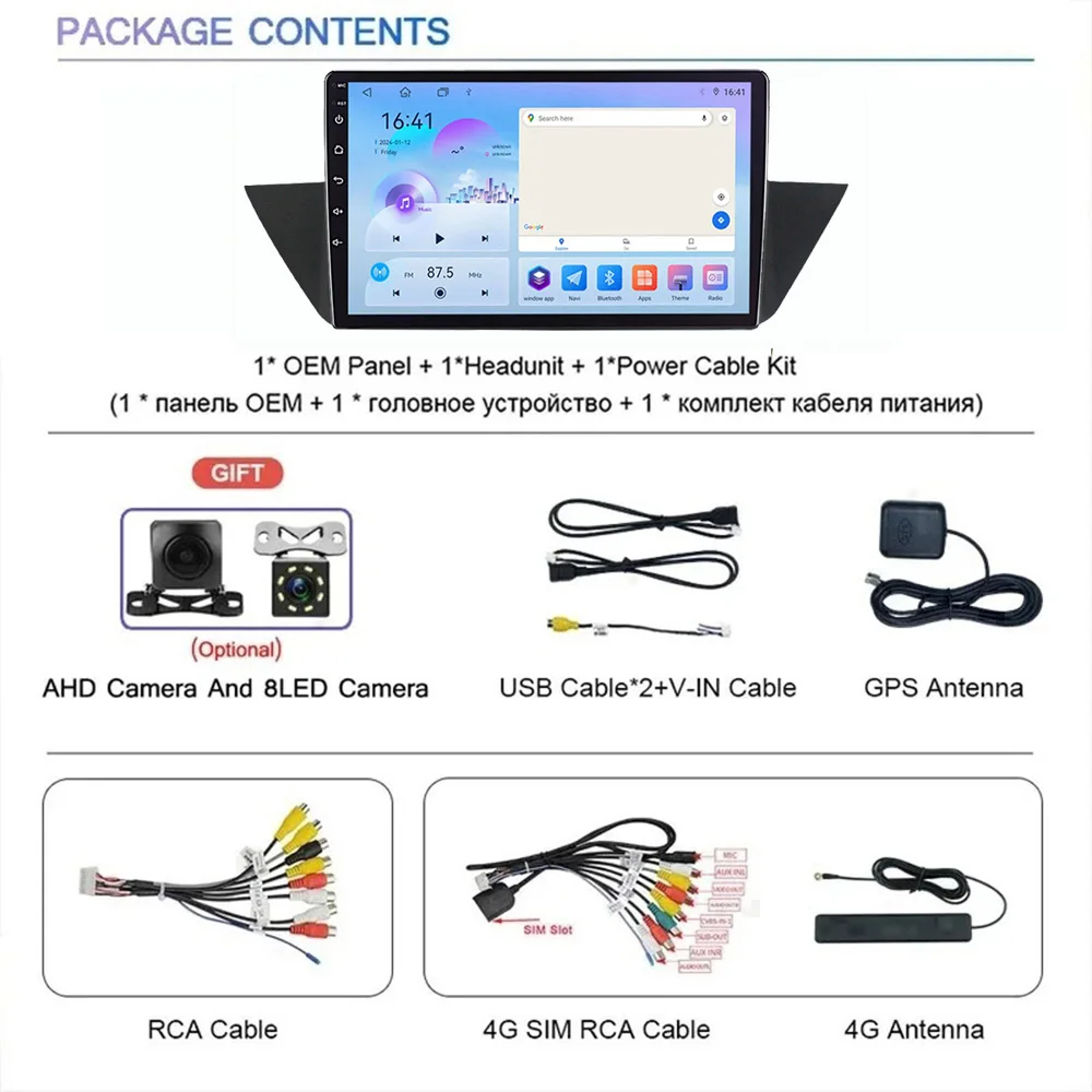 Autoradio per BMW X1 E84 2009-2012 Carplay lettore Video multimediale 2din Stereo Autoaudio unità principale Android navigazione GPS da 9 pollici