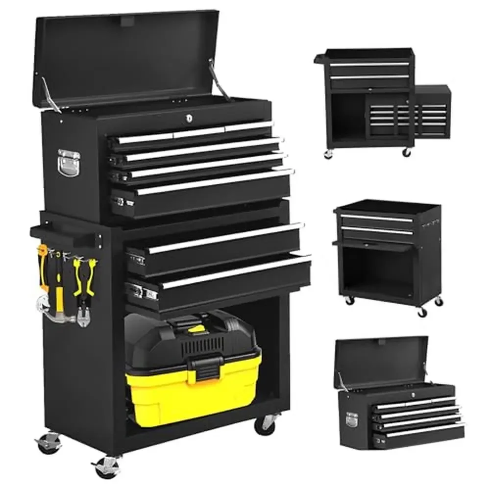 

8-Drawer Metal Rolling Tool Box with Wheels Detachable Cabinet Storage and Drawers High Capacity Tool Chest Cart Garage Workshop